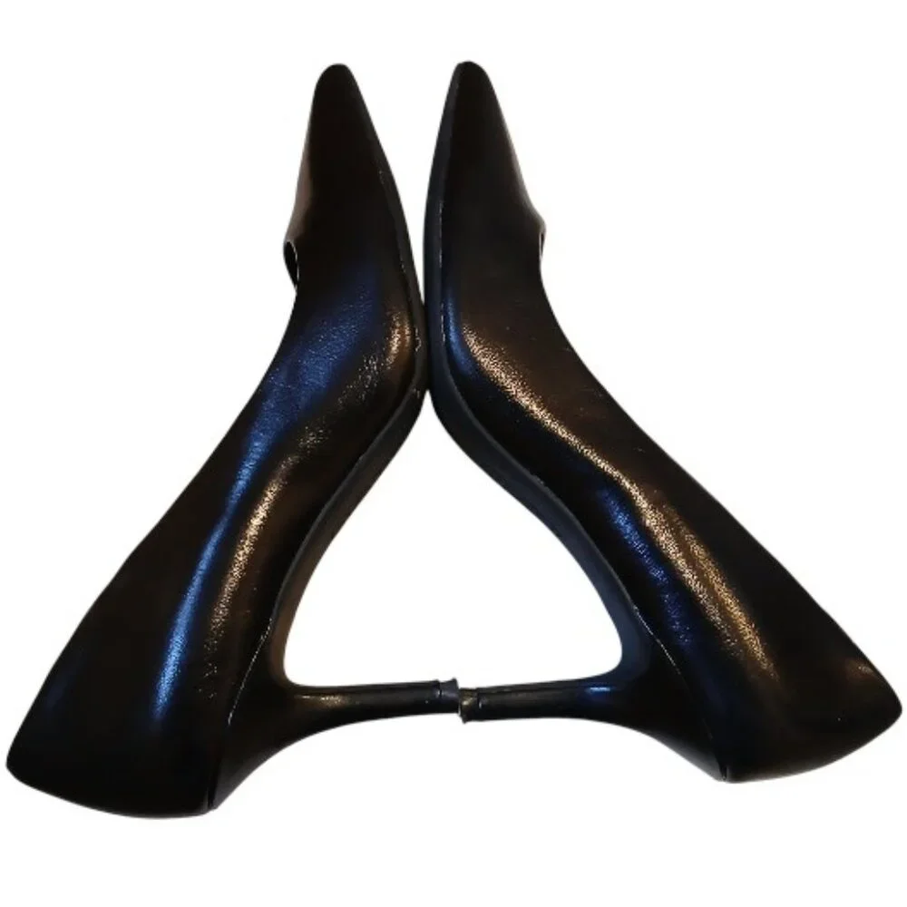 ALFANI Step N' Flex Pointed Toe Elegant Black Leather High Heel Pumps 7.5M -EUC - Picture 12 of 15